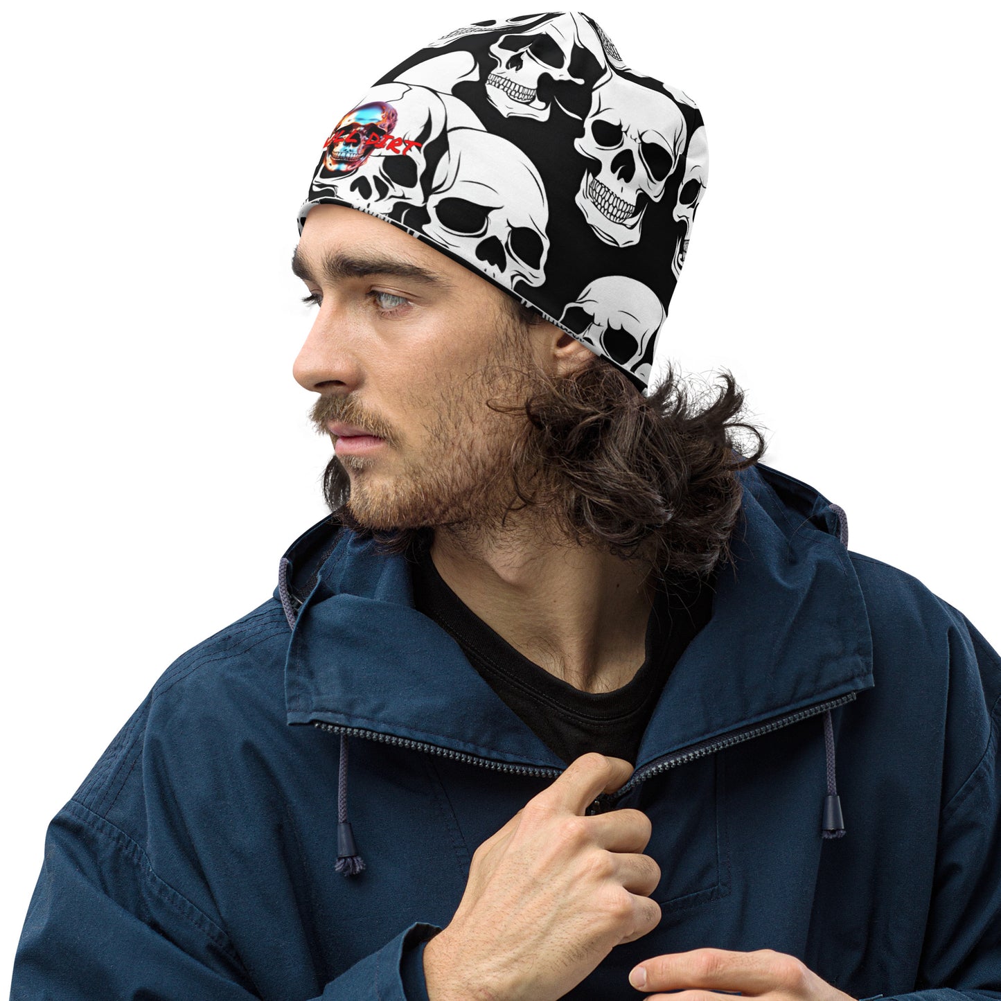 "All-Over Skulls" Beanie HatS