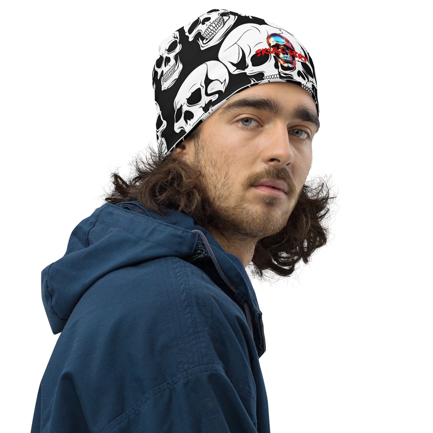 "All-Over Skulls" Beanie HatS