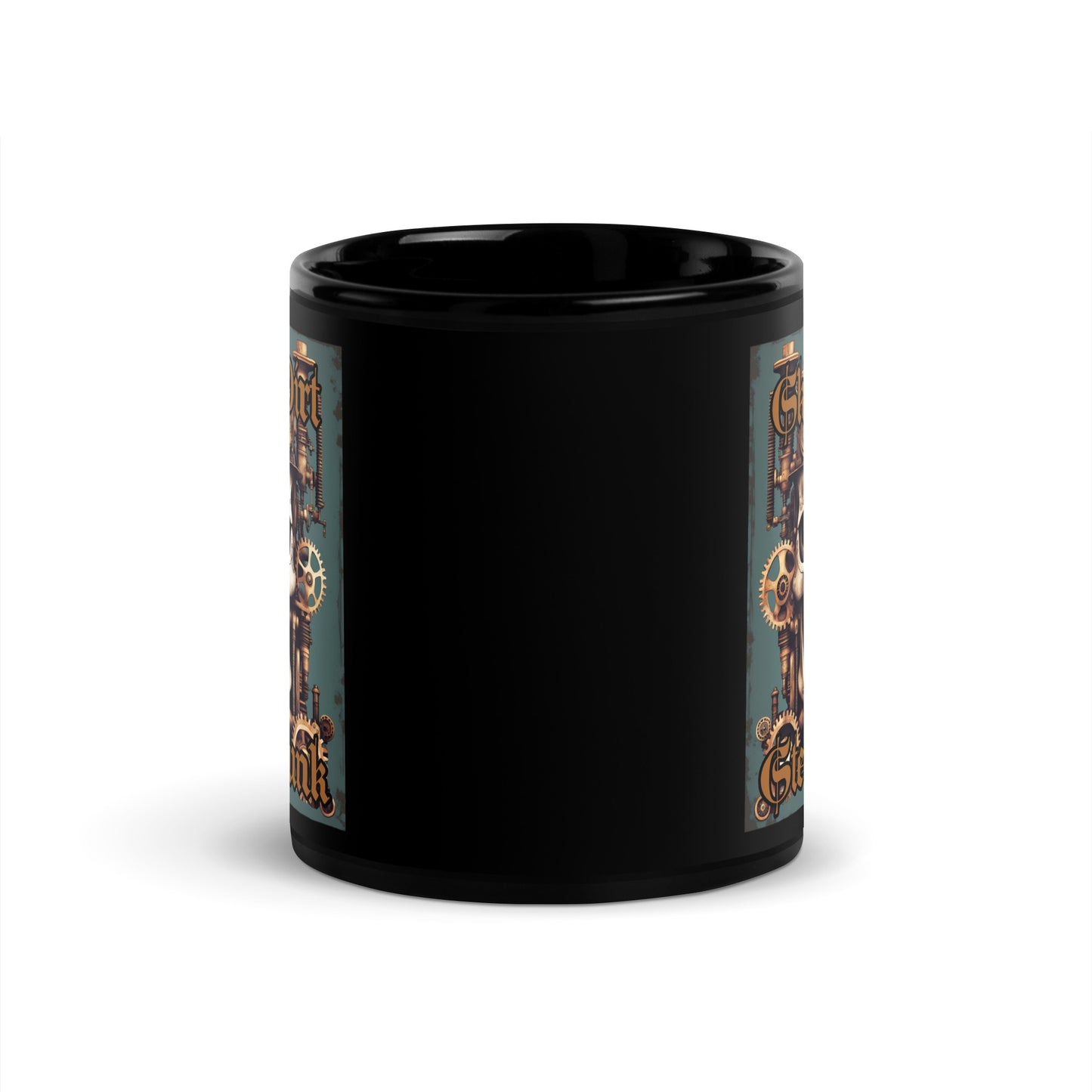 "Steampunk" Black Glossy MugS