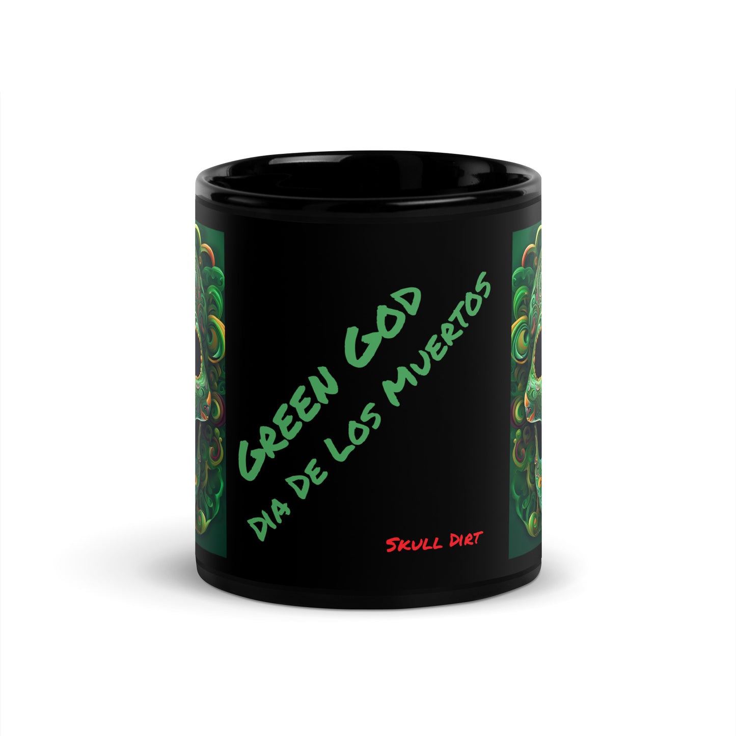 "Green God" Black Glossy MugS GreG