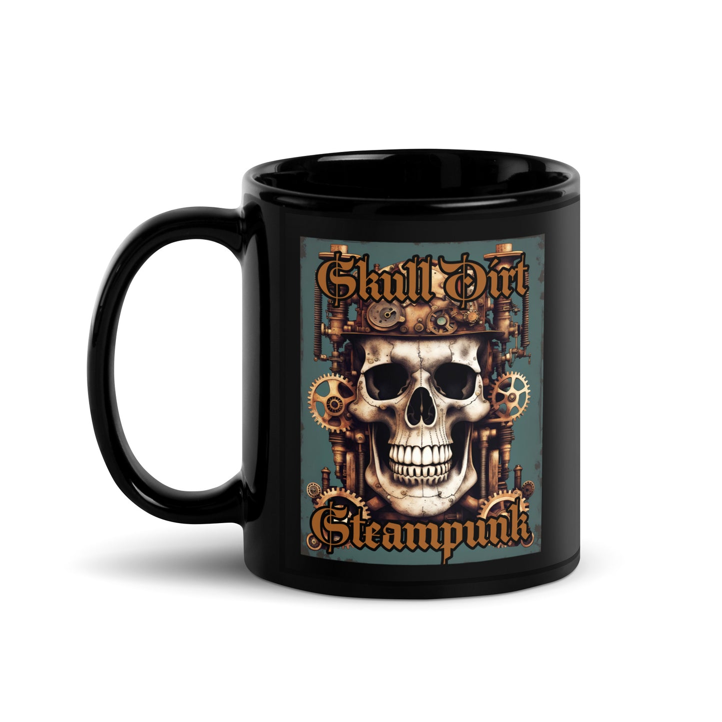 "Steampunk" Black Glossy MugS