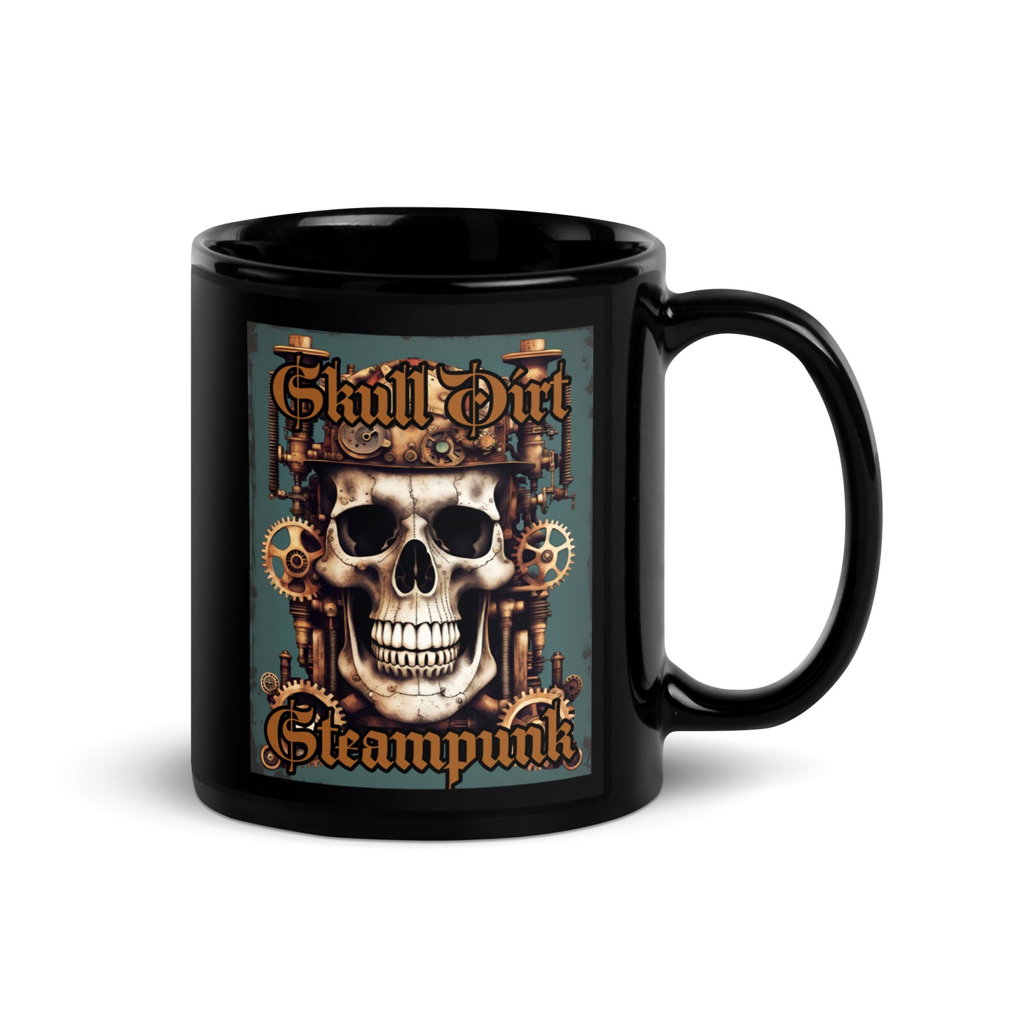 "Steampunk" Black Glossy MugS