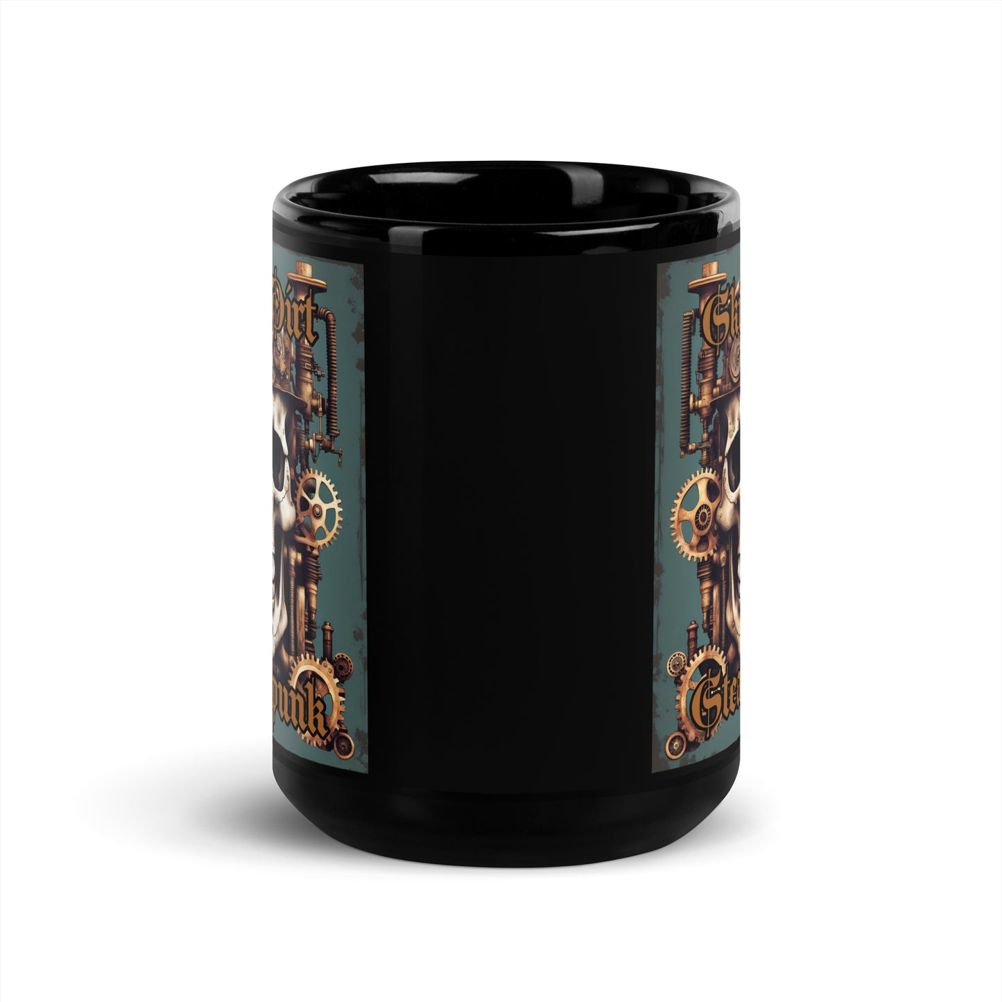 "Steampunk" Black Glossy MugS