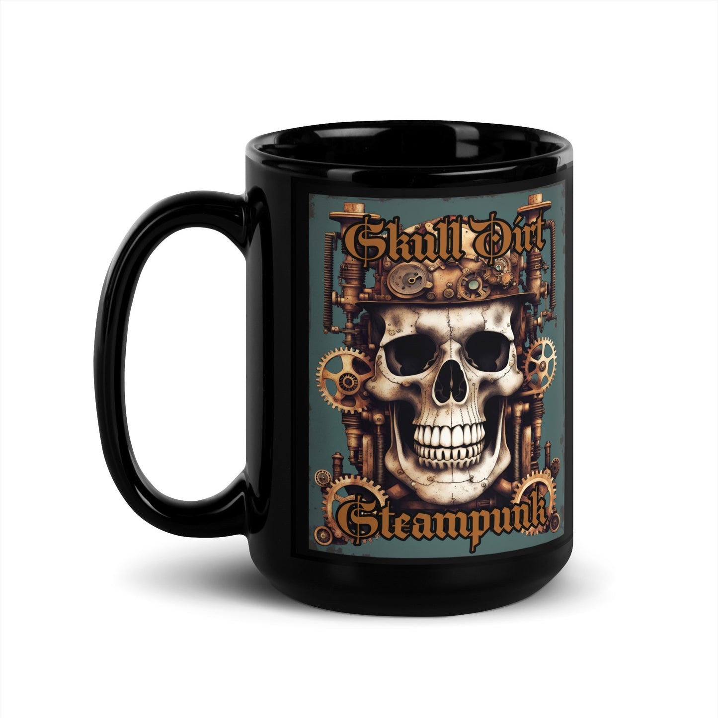 "Steampunk" Black Glossy MugS