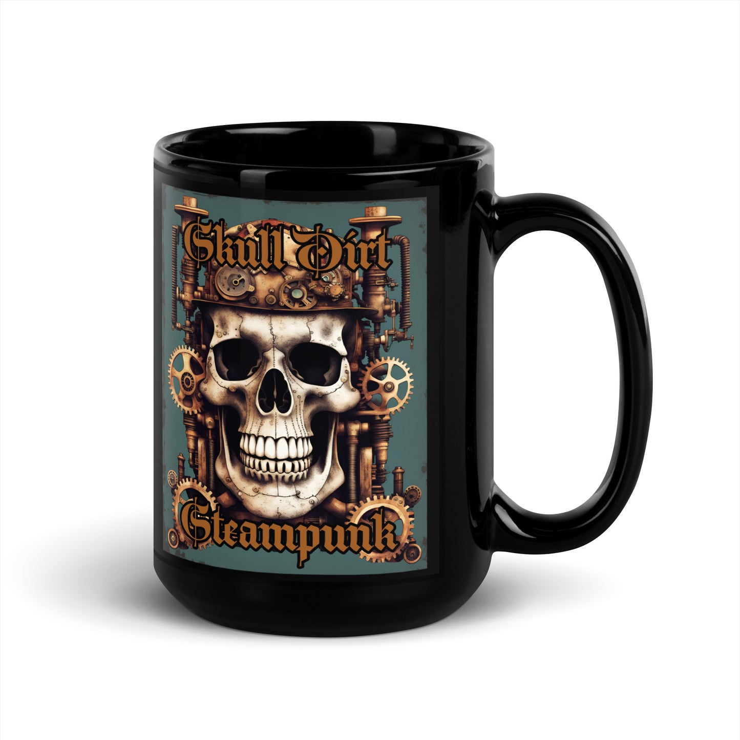 "Steampunk" Black Glossy MugS