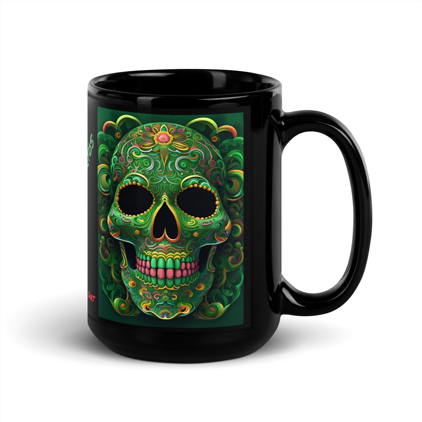 "Green God" Black Glossy MugS GreG