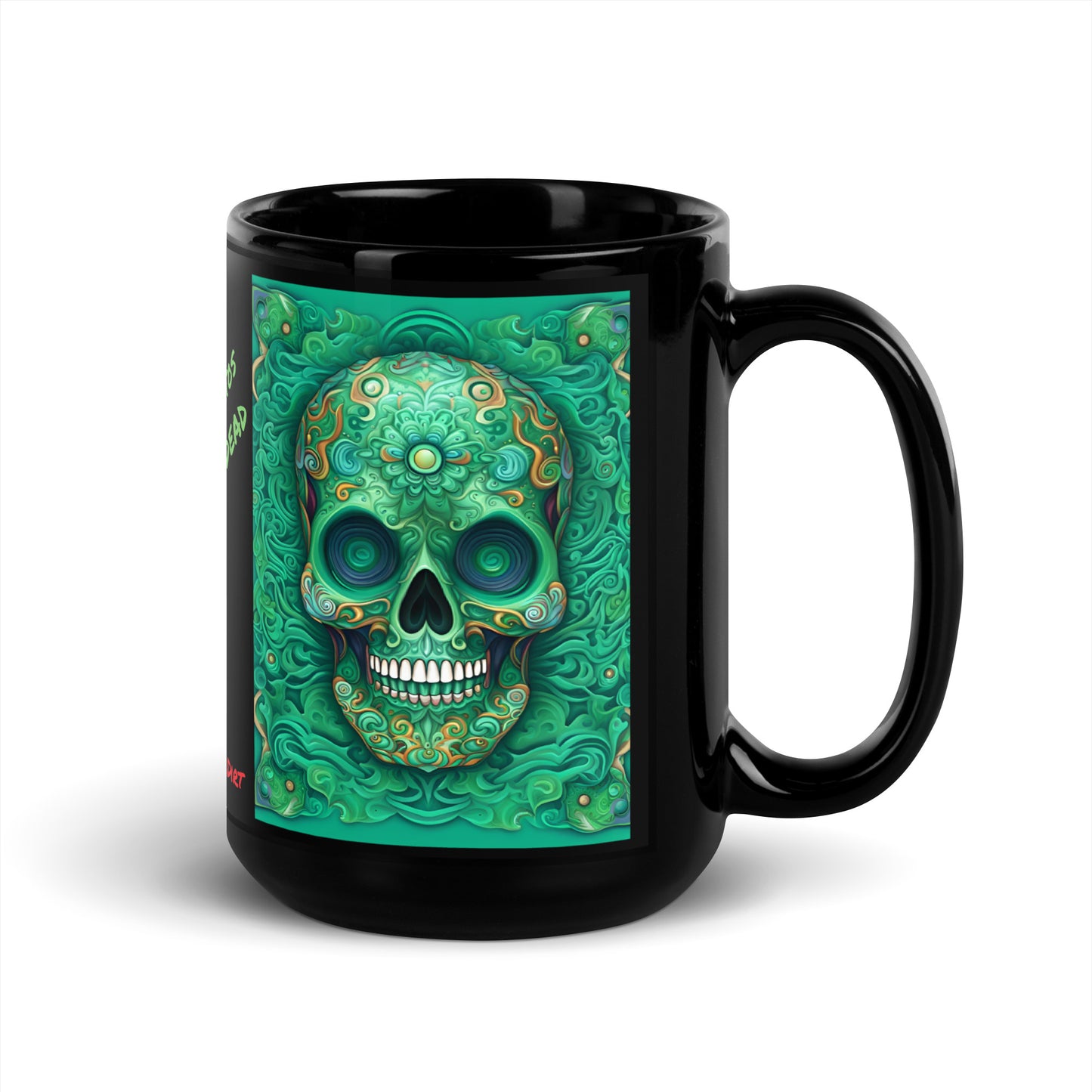"Look Into The Dead" Black Glossy MugS LinD