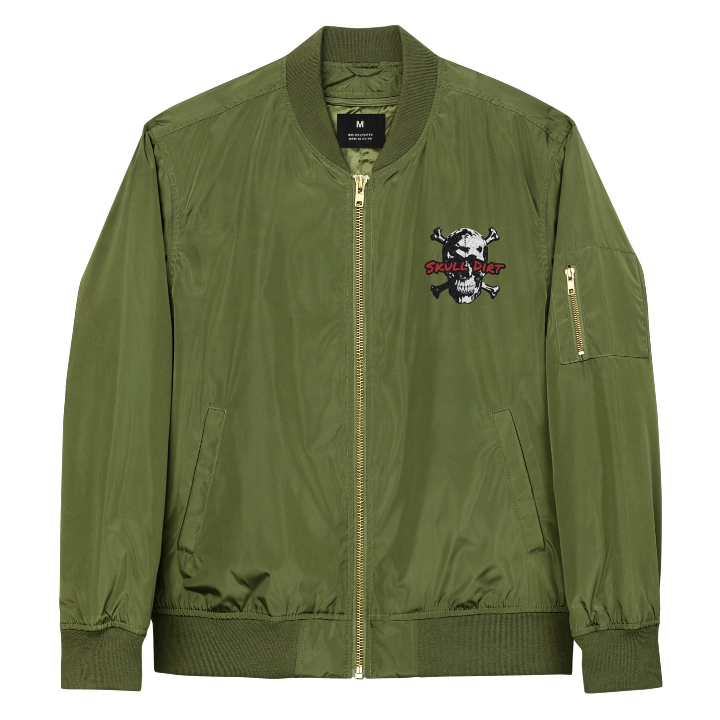 "Skull Dirt Crossbone" Premium recycled bomber jacket WinT