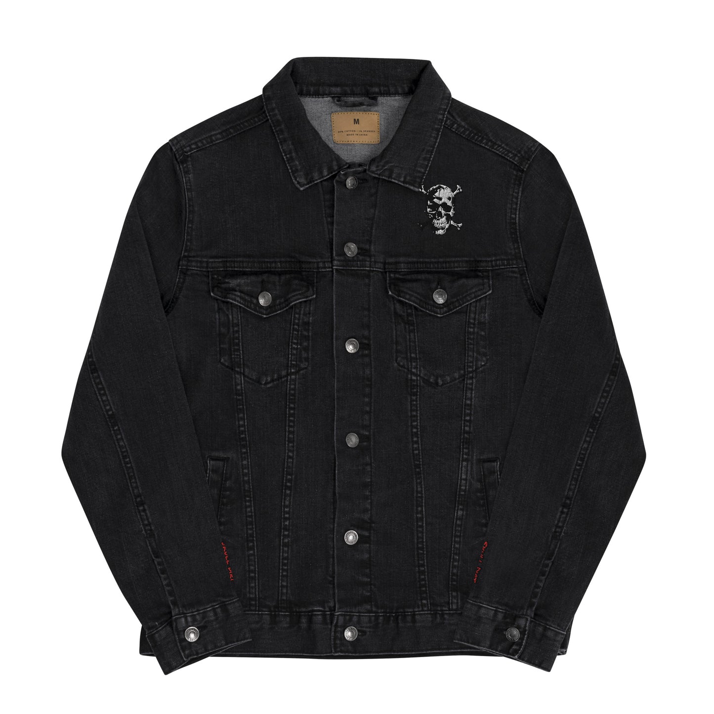 "Skull Dirt Crossbones" Unisex denim jacket WinT