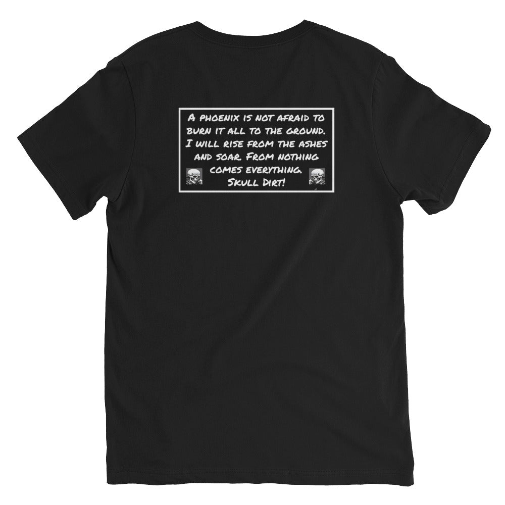 "Phoenix Rising" Unisex Short Sleeve V-Neck T-Shirt PhoR WomA