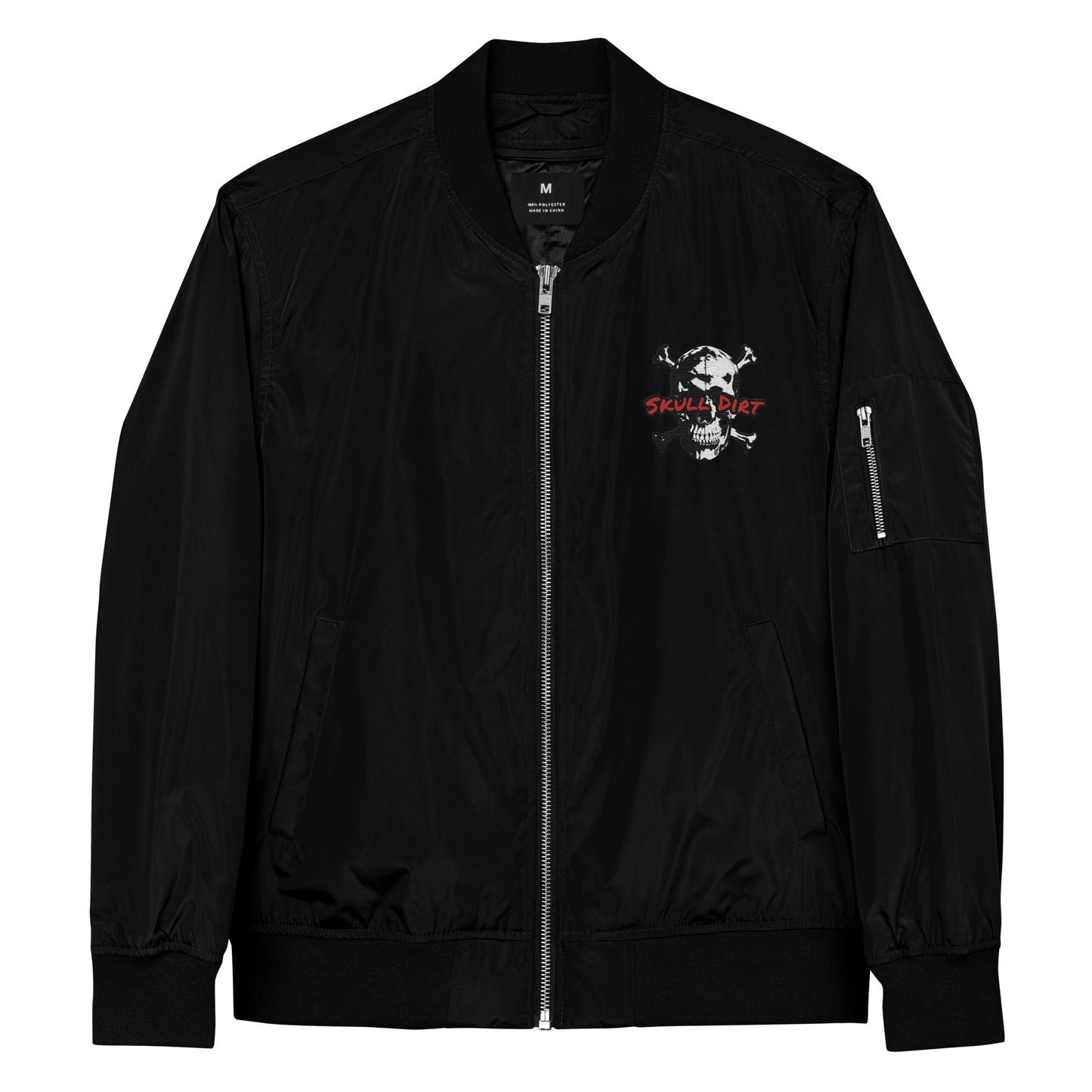 "Skull Dirt Crossbone" Premium recycled bomber jacket WinT